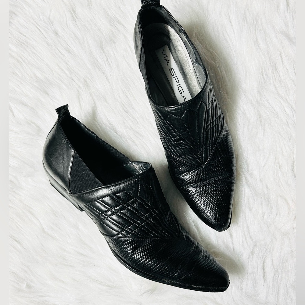 🔥SOLD🔥VINTAGE 90s VIA SPIGA Quilted Leather Booties